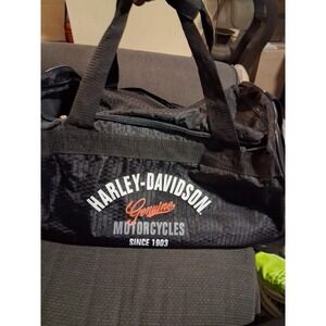 Harley-Davidson‎ Black 20" Duffle Bag Eagle Logo Soft Travel Gym Mens Gear
